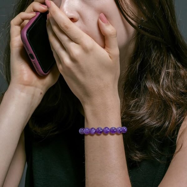 Healing Crystal Bracelet for Women 8mm Natural Stone Crystal Beaded Bracelets Adjustable Handmade Gemstone Bracelet Healing Jewelry Mother's Day Gifts for Women