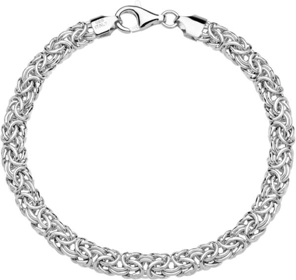 925 Sterling Silver Byzantine Bracelet for Women, Handmade