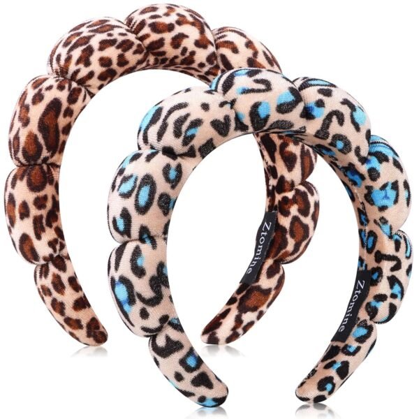 Spa Headbands for Washing Face or Facial, Set of 2 Skincare Headbands, Terry Cloth Headband Wash Combo Pack - Puffy Makeup Washing, Mask, Skin Treatment (Black & Pink)