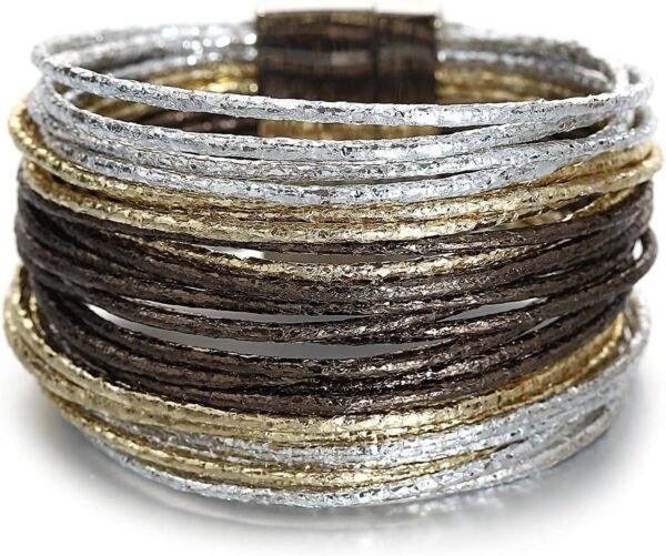 81VYrA9d5PL._AC_SL1500.jpg Leopard Bracelet for Women, Boho Leather Wrap Multi-Layer Pearl Crystal Bracelet Bangle Jewelry