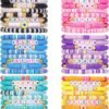 32 Pcs Preppy Jewelry Bracelets for Women Clay Bead Colorful Surfer Heishi Bracelet Set Stackable Beaded Friendship Stretch Bracelets Boho Y2K Summer Beach Elastic Layering Bracelets
