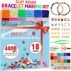 5100 Clay Beads Bracelet Making Kit, Flat Preppy Beads for Friendship Jewelry Making,Polymer Heishi Beads with Charms Gifts for Teen Girls Crafts for Girls Ages 8-12