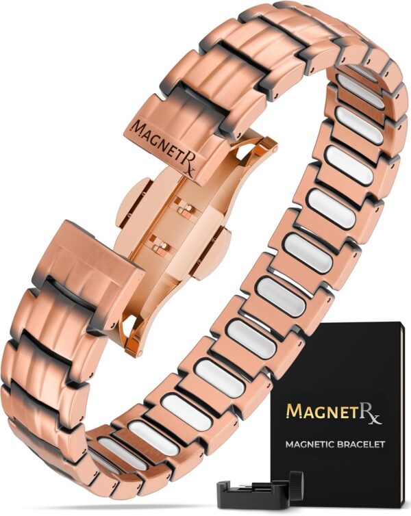 Magnetic Copper Bracelet for Men — EllipseMAX 5X Strength 5,000 Gauss Magnets — Designed in USA & Patent Pending — Premium Mens Copper Bracelet with Adjustable Length