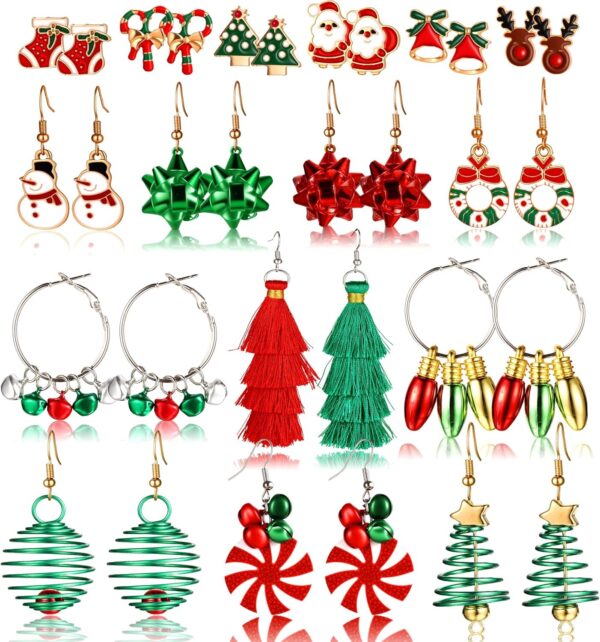 42 Pairs Gold Hoop Earrings Set for Women, Fashion Chunky Pearl Earrings Multipack Twisted Statement Earring Pack, Hypoallergenic Small Big Hoops Earrings for Birthday Party