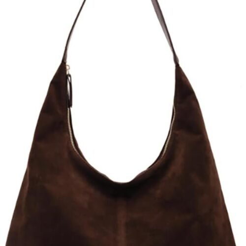 Trendy Suede Crescent Shoulder Bag Women Tote Bag Satchels Crossbody Purse Top-handle Travel College Work Tote Handbag