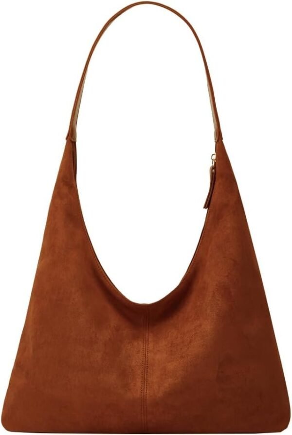 Trendy Suede Crescent Shoulder Bag Women Tote Bag Satchels Crossbody Purse Top-handle Travel College Work Tote Handbag