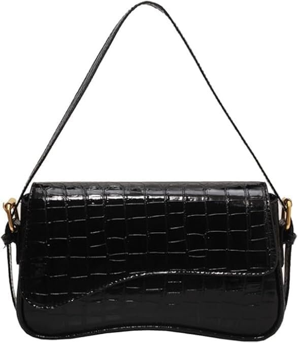 Shoulder Bag for Women Y2K Trendy Purse Vegan Leather Hobo Handbags Clutch Saddle Bag with 2 Removable Strap