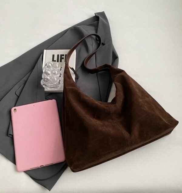 Trendy Suede Crescent Shoulder Bag Women Tote Bag Satchels Crossbody Purse Top-handle Travel College Work Tote Handbag