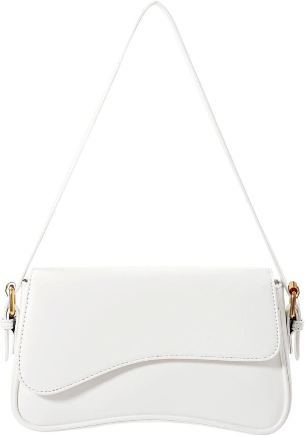 Shoulder Bag for Women Y2K Trendy Purse Vegan Leather Hobo Handbags Clutch Saddle Bag with 2 Removable Strap