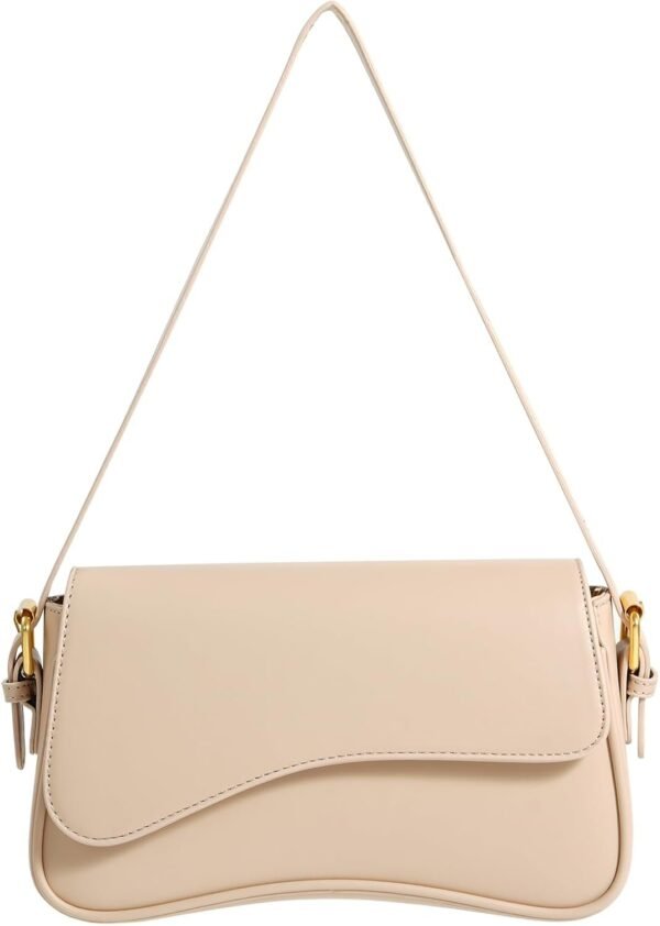 Shoulder Bag for Women Y2K Trendy Purse Vegan Leather Hobo Handbags Clutch Saddle Bag with 2 Removable Strap