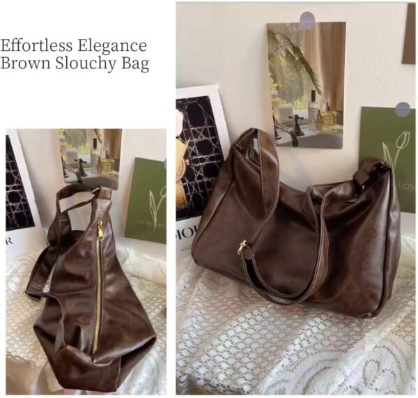 61HWdtAQL6L._AC_SL1280.jpg Hobo Bags for Women, Ultra Soft Foldable Vegan Leather Shoulder Handbag, Stylish Slouchy Tote Purses