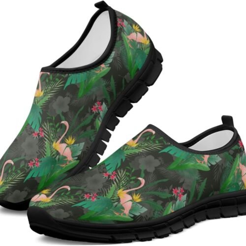 Boho Lightweight Slip On Walking Shoes for Women Breathable Round Toe Women Cute Loafer Shoes No Laces Flat Barefoot