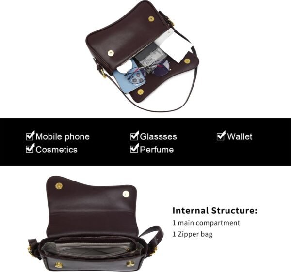 PU Leather Tote Bag for Women with 2 Removable Straps and Zipper Closure