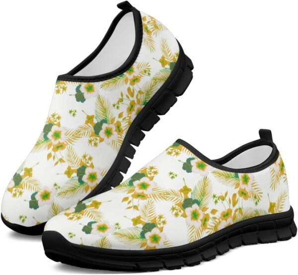 61kuD5vEcEL._AC_SL1500 Boho Lightweight Slip On Walking Shoes for Women Breathable Round Toe Women Cute Loafer Shoes No Laces Flat Barefoot