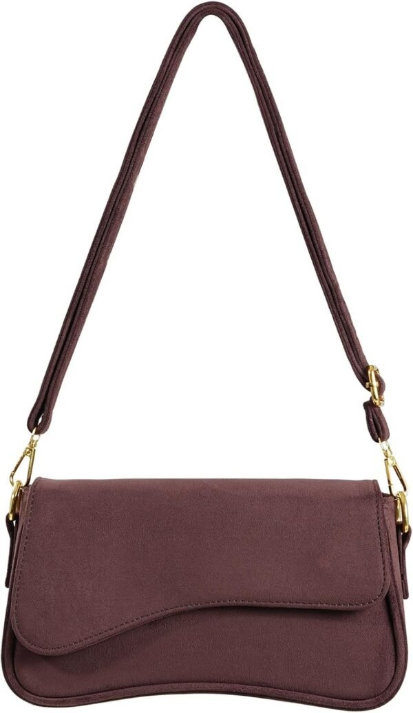 Shoulder Bag for Women Y2K Trendy Purse Vegan Leather Hobo Handbags Clutch Saddle Bag with 2 Removable Strap