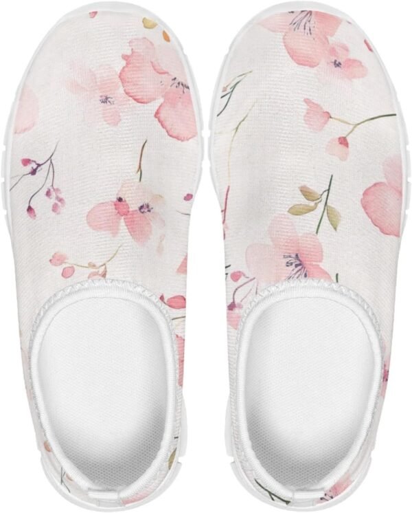 Fashionable Slip On White Shoes Girls Flexible Breathable Safe Walking Barefoot Casual Indoor Daily Sneakers for Kids