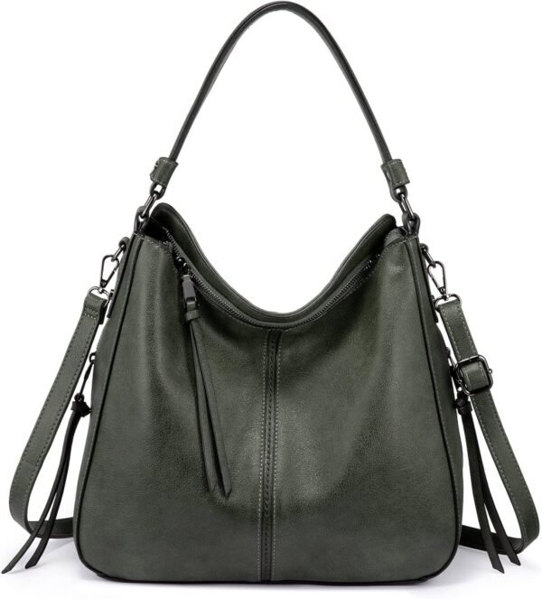 Hobo Crossbody Bags for Women Designer Faux Leather Hobo Handbags Retro Large Size Shoulder Bag Bucket Purse