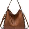 Hobo Crossbody Bags for Women Designer Faux Leather Hobo Handbags Retro Large Size Shoulder Bag Bucket Purse