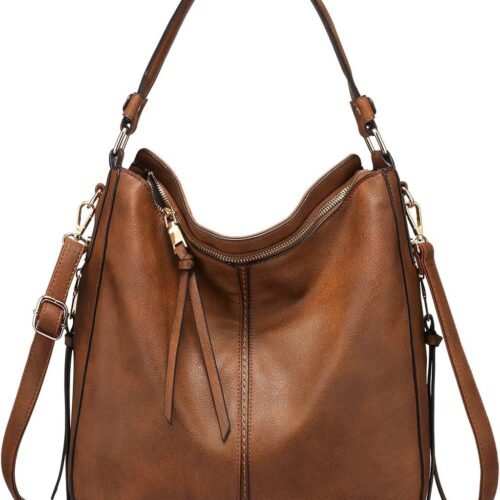 Hobo Crossbody Bags for Women Designer Faux Leather Hobo Handbags Retro Large Size Shoulder Bag Bucket Purse