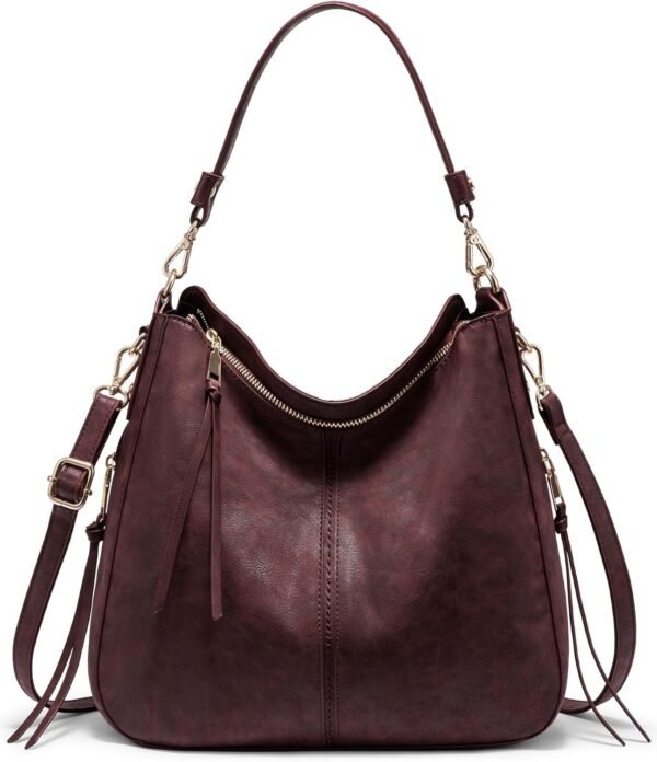 Hobo Crossbody Bags for Women Designer Faux Leather Hobo Handbags Retro Large Size Shoulder Bag Bucket Purse