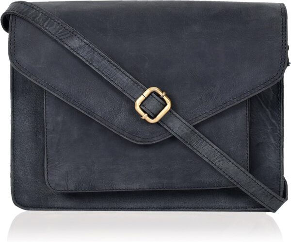 8164IZrLecL._AC_SL1500.jpg Leather Flapover Crossbody Handbag Purse for Women with Adjustable Strap & Overflap Snap Closure Tote/Bag