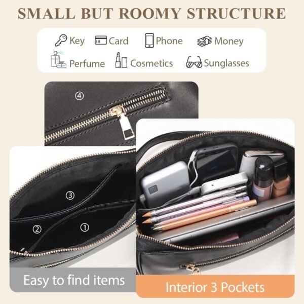 Shoulder Bags for Women, Retro Vegan Leather Classic Tote HandBags Purse with Zipper Closure