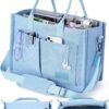 Canvas Tote Bag for Women with Zipper Closure & Individual Compartments for Work College for Teacher & Nurse