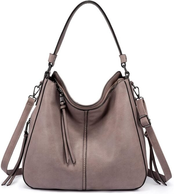 Hobo Crossbody Bags for Women Designer Faux Leather Hobo Handbags Retro Large Size Shoulder Bag Bucket Purse