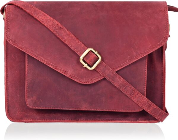 81utpi-6oPL._AC_SL1500.jpg Leather Flapover Crossbody Handbag Purse for Women with Adjustable Strap & Overflap Snap Closure Tote/Bag