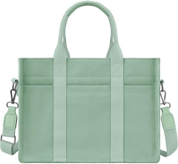 Canvas Tote Bag for Women with Zipper Closure & Individual Compartments for Work College for Teacher & Nurse