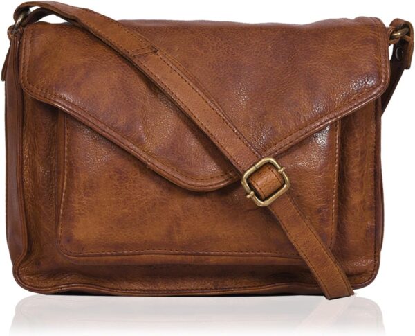 81zzwvVsOeL._AC_SL1500.jpg Leather Flapover Crossbody Handbag Purse for Women with Adjustable Strap & Overflap Snap Closure Tote/Bag