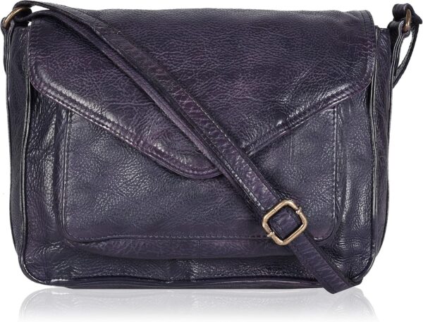 91MchqS2fnS._AC_SL1500.jpg Leather Flapover Crossbody Handbag Purse for Women with Adjustable Strap & Overflap Snap Closure Tote/Bag