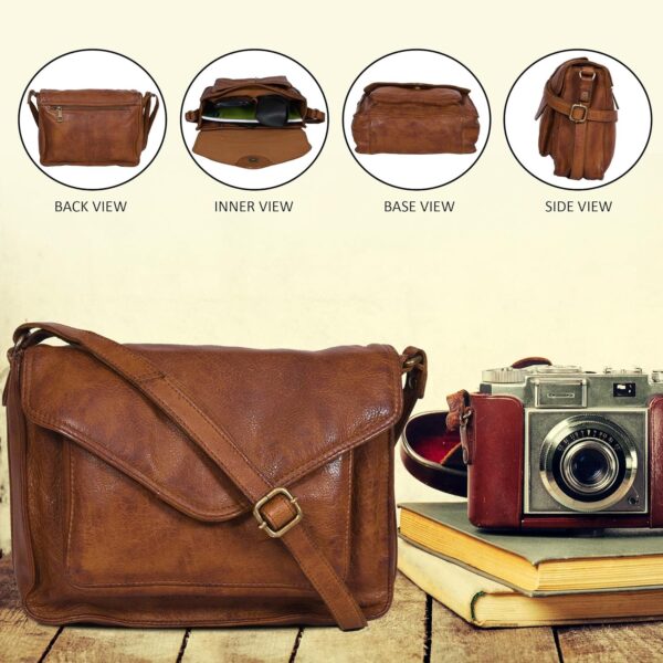 91bwv2_7VhL._AC_SL1500.jpg Leather Flapover Crossbody Handbag Purse for Women with Adjustable Strap & Overflap Snap Closure Tote/Bag