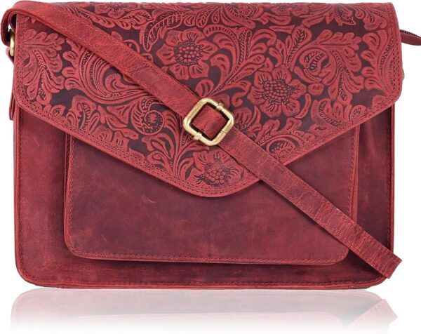 91fyIrx-FPL._AC_SL1500.jpg Leather Flapover Crossbody Handbag Purse for Women with Adjustable Strap & Overflap Snap Closure Tote/Bag